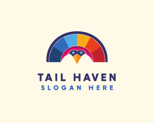 Peacock Bird Tail logo design