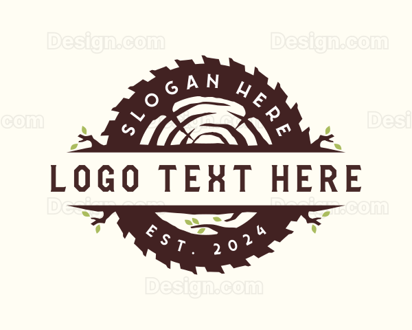 Wooden Saw Lumber Logo