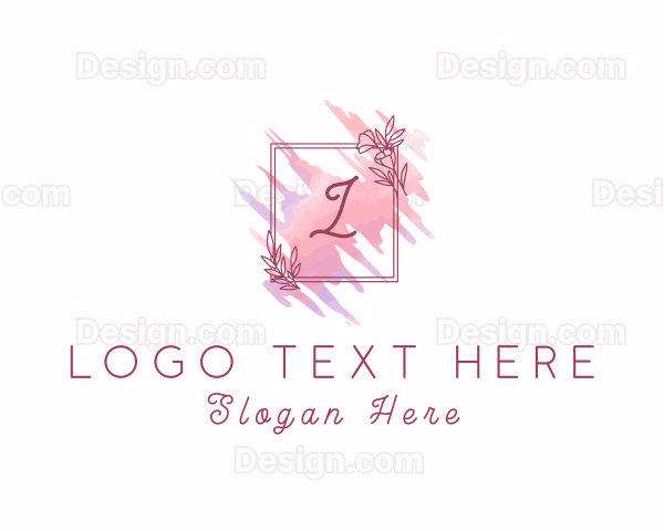 Floral Frame Watercolor Logo