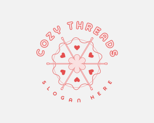 Lovely Knitting Needle logo design