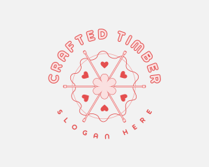 Lovely Knitting Needle logo design