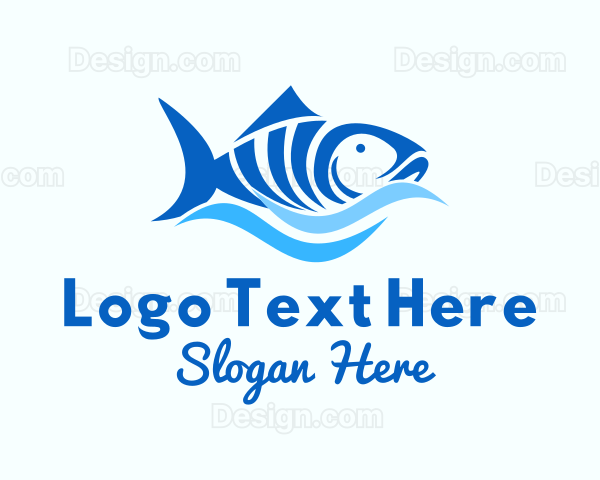 Blue Tuna Fish Logo