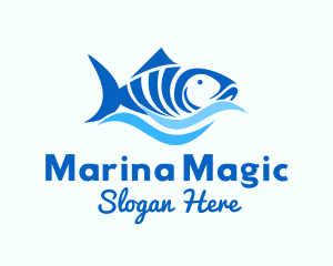 Blue Tuna Fish logo design