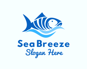 Blue Tuna Fish logo design