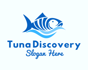 Blue Tuna Fish logo design