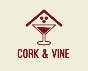 Cocktail Glass Pub  logo design