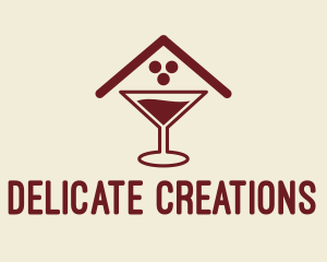 Cocktail Glass Pub  logo design