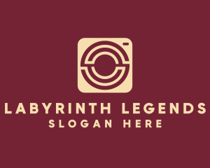 Labyrinth Maze Instant Camera logo design