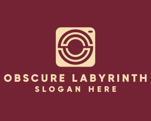 Labyrinth Maze Instant Camera logo design