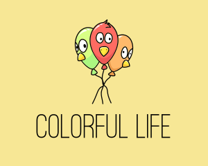 Colorful Balloon Bird  logo design