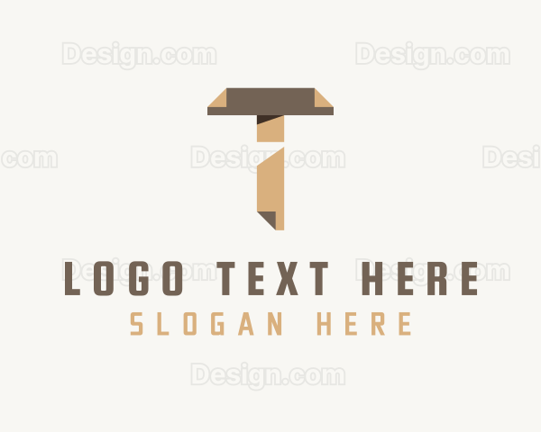 Paper Fold Document Letter T Logo