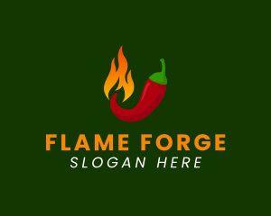 Spicy Chili Flame logo design