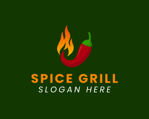 Spicy Chili Flame logo design