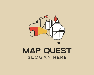 Abstract Australia Map logo design