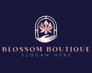 Lotus Flower Hand logo design