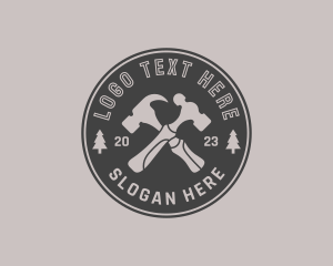 Hipster Round Hammer logo