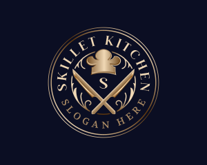 Chef Hat Knife Restaurant logo design