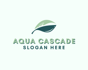 Aquatic Fish Leaf  logo design