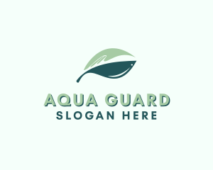 Aquatic Fish Leaf  logo design