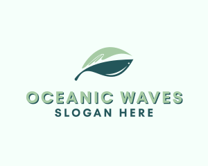 Aquatic Fish Leaf  logo design