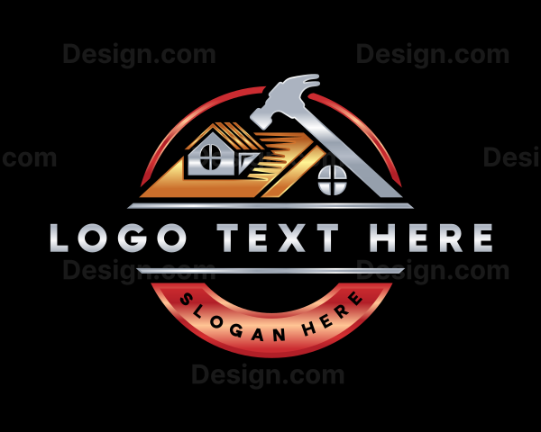 Roof Construction Hammer Logo