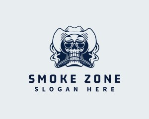 Smoking Skull Cowboy logo design