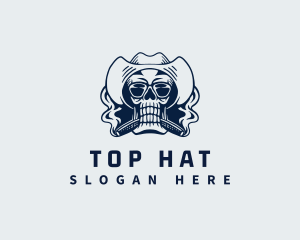 Smoking Skull Cowboy logo design