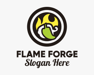 Flaming Hot Pepper logo design