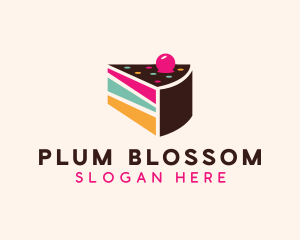 Cherry Cake Dessert logo design