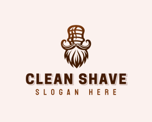 Mustache Shaving Brush logo design