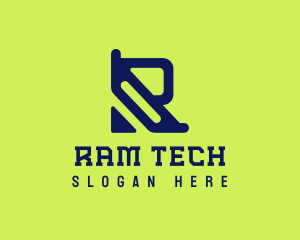 Digital Tech Letter R logo design