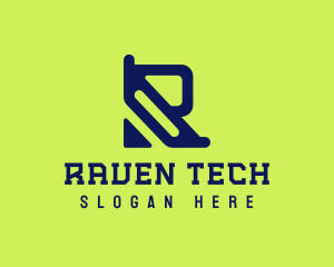 Digital Tech Letter R logo design