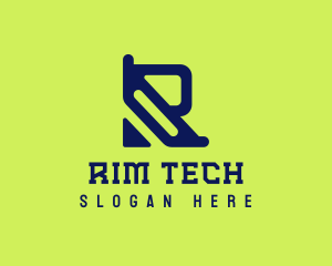 Digital Tech Letter R logo design