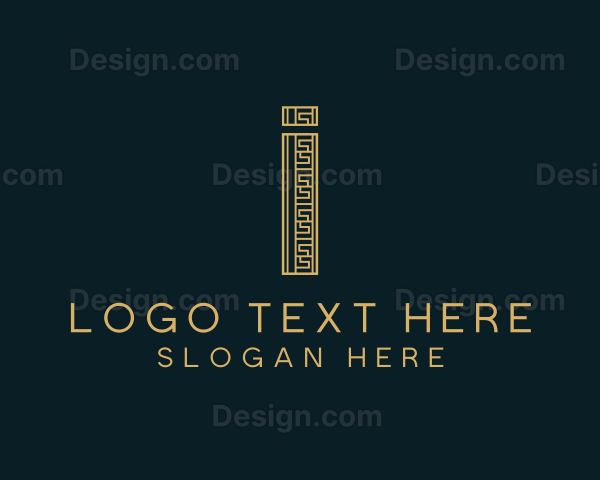 Greek Pattern Architecture Letter I Logo