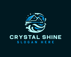 Pressure Wash Roof Shine logo design