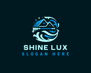 Pressure Wash Roof Shine logo design