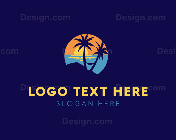 Relaxing Beach Sunset Logo