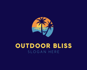 Relaxing Beach Sunset logo design