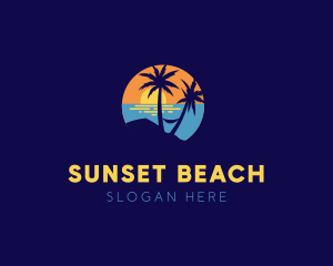 Relaxing Beach Sunset logo design