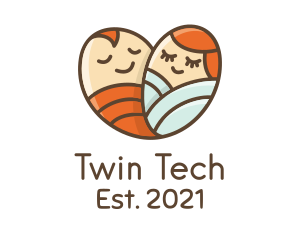 Twin Baby Heart logo design