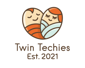 Twin Baby Heart logo design