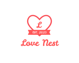 Valentine Heart Dating App logo design