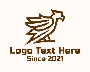 Perched Minimalist Hawk  logo