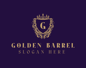 Golden Royalty Shield logo design