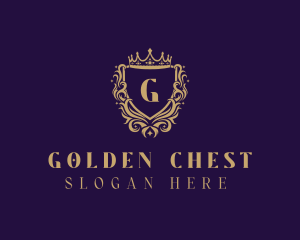 Golden Royalty Shield logo design