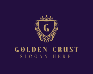 Golden Royalty Shield logo design