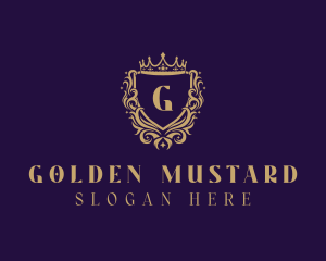 Golden Royalty Shield logo design