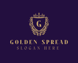 Golden Royalty Shield logo design