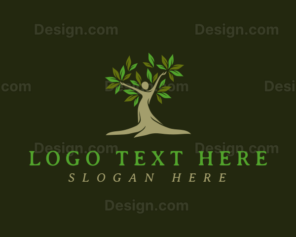 Human Tree Leaves Logo