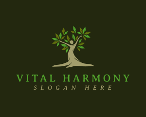 Human Tree Leaves logo design